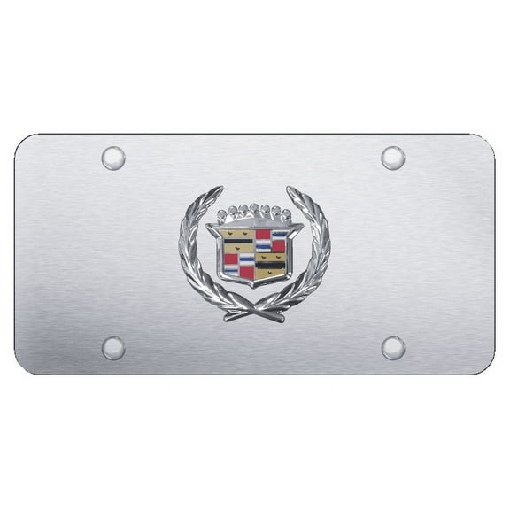 Au-TOMOTIVE GOLD Cadillac (OLD) Chrome Logo/Brushed Stainless Steel Plate