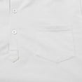 thumbnail image 3 of European Solid Color Button Open Neck Pocket Stand Up Collar Men Casual Loose Comfortable Business Sports Short Sleeve T Shirt Men's Lightweight Crewneck Tee Tops, 3 of 6