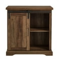 thumbnail image 2 of Walker Edison Beaumont Modern Farmhouse Sliding Slat Door Storage Cabinet, 32 Inch, Rustic Oak, 2 of 9