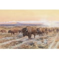 thumbnail image 2 of Russell, Charles Marion 14x11 White Modern Wood Framed Museum Art Print Titled - The Bison Trail, 2 of 4