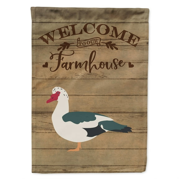 Carolines Treasures CK6808CHF Muscovy Duck Welcome Canvas House Size outdoor-flags, Multicolor