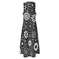 thumbnail image 4 of Black and White Floral Print - Cute Flowers // Version // Long Dress prom dress Dress, 4 of 6