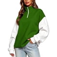 thumbnail image 3 of Womens Half Zip Up Hoodie, Color Blocking Fleece Oversized Cute Sweatshirt, Half-zip Zipper Hoodies for Women,Stand Collar Sweatshirts,Comfy Pullover with Pocket,Fall Clothes,Winter Outfits, 3 of 6