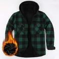thumbnail image 2 of guisaled Mens Flannel Sherpa Lined Jackets Full Zip Hooded Plaid Shirt Jacket Winter Thicken Warm Fuzzy Fleece Jackets with Pockets, 2 of 4
