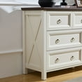 thumbnail image 5 of AENKYO Farmhouse Dresser with 7 Drawers, Storage Drawer Chest for Home, Cream White & Rustic Brown Finish, 5 of 7