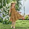 thumbnail image 2 of Eltusu Girls Casual Dresses, Crew Neck Summer Fashion Sleeveless Kids Clothes Yellow Size 4-5 T, 2 of 6
