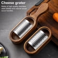 thumbnail image 2 of Homelife Stainless Steel Cheese Grater with Wood Handle Sharp Blades Efficient Cheese Grating Tool for Cheese Chocolate Fruits Handheld Grater Spoon Grater, 2 of 13