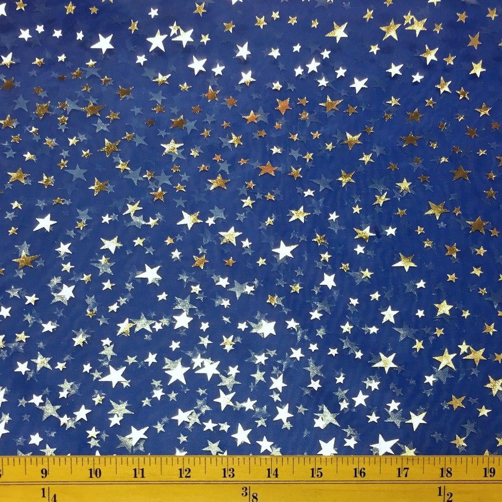Crystal Organza Printed Stars Fabric Sparkle Shiny Crafts Decorations