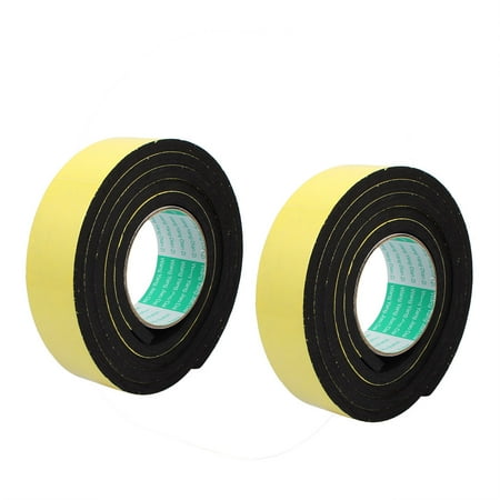 2Pcs 45mm Width 8mm Thickness Single Side Shockproof Sponge Foam Tape 2M Length