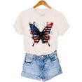 thumbnail image 7 of Womens 4Th Of July Summer Tops for Womens，Summer American Flag Printed T-Shirt Round Neck Tee Short Sleeve Top Retro Dressy Tee Shirts Vacation Beach Party Tunics Blouses 2025 Summer, 7 of 7
