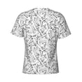 thumbnail image 6 of Vsdgher Black White Music Print Men's Dry Fit Mesh Athletic Shirts Moisture Wicking Tennis T-Shirt Tops, 6 of 9