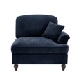 thumbnail image 5 of Newest 2-in-1 Style Chenille Sofa, Blue Single Seater,Removable Ruffle Skirt, Includes 1 Movable Pillow, 38.2" Compact Design, 5 of 9