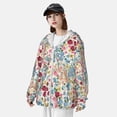 thumbnail image 5 of Goofa Trendy Floral Design Printed Women's UPF 50+ Sun Protection Hoodie Jacket Lightweight Long Sleeve Sun Shirt for Women with Pocket Hiking Outdoor-X-Large, 5 of 9