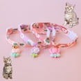 thumbnail image 5 of Pet Collar - Adjustable Buckle - Comfortable Easy to Wear - Cute Floral Pattern Decorative Polyester - Dog Jewelry Necklace with Bell Flower Decoration - Daily Wear, 5 of 8