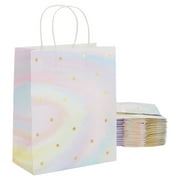 24 Pack Pastel Tie Dye Birthday Party Favors Gift Bags with Handles, Boutique and Small Business Supplies, 10x8x4 in
