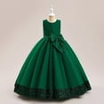 thumbnail image 2 of Zanarzt Toddler Girls Dresses for Wedding Flower Girls Spaghetti Strap Tulle Dress Long A Line Wedding Pageant Dresses Princess Birthday Party Ball Gown Dark Green,4-5 Years, 2 of 9