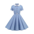 thumbnail image 5 of RUTAYY Children Girls Dress Turndown Collar Polka Dot Open Front Slim Fit Casual Party Wear Comfortable Elegant Holiday Dresses, 5 of 9