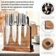 thumbnail image 3 of Soporte magnético para cuchillos, Tabla magnética para cuchillos, Organizador y Almacenamiento para Utensilios, Base para cuchillos, Magnética de Cocina con Fuerte Sujeción y Base Estable (Marrón), 3 of 4