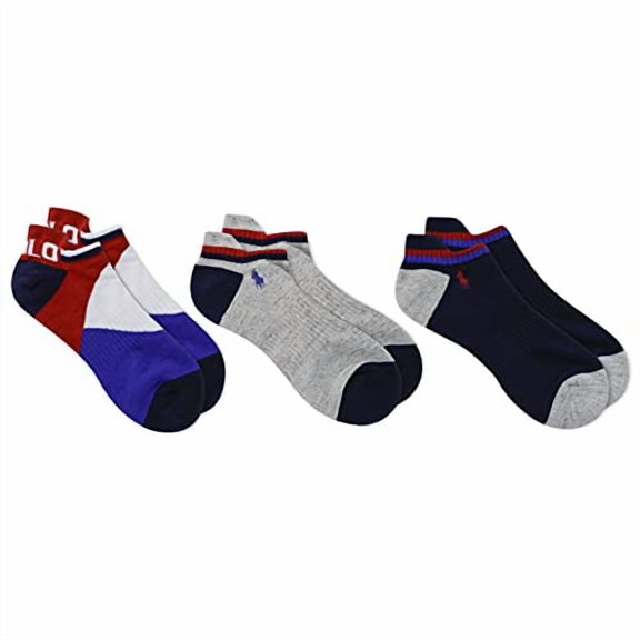 Polo Ralph Lauren Classic Low Cut Sport Socks- 3 Pack (827032PK) (10-13, Colorblock Assorted)