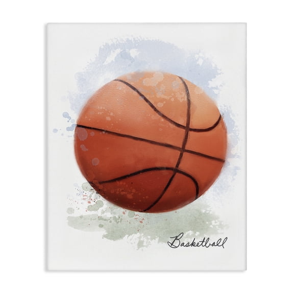Stupell Industries Modern Soft Pastel Basketball Canvas Art, 16 x 20, by Matthew Piotrowicz