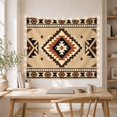 thumbnail image 5 of Geometric Medallion on Beige Background, Cozy Folk Art for Southwestern Decor Lovers, Tribal Pattern Wall Art, Housewarming Gift, Tapestry Wall Hanging for Living Room and Bedroom, 5 of 7