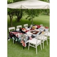 thumbnail image 3 of Outdoor Tablecloth with Umbrella Hole and Zipper, Black Red Christmas Rectangle Table Cloth 60x102 Inch Waterproof Tablecloth, Gnomes Xmas Tree Snowflake Gifts Birds Picnic Table Cover for Patio, 3 of 7