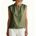 thumbnail image 5 of akafmk Womens Casual Sleeveless Shirts V Neck Blouses Solid Color Summer Daily Tank Tops, 5 of 7