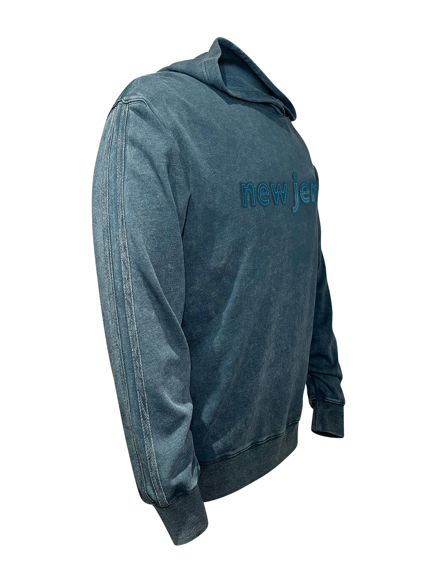 NEW JERSEY Raw Edge Type Long Sleeve Hooded Sweatshirt