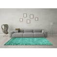 thumbnail image 3 of Ahgly Company Indoor Square Abstract Turquoise Blue Contemporary Area Rugs, 5' Square, 3 of 4