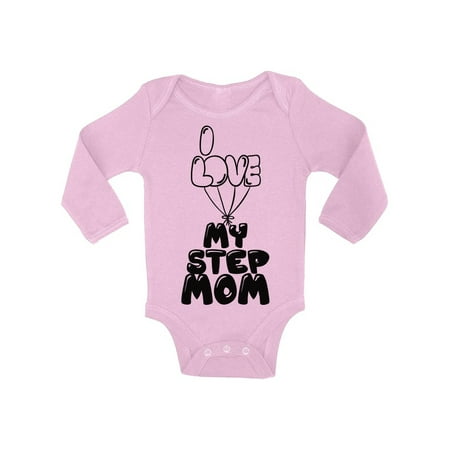 Awkward Styles Baby Girl Bodysuit I Love my Step Mom Baby Boy Clothes One Piece I Love my Mommy Baby Bodysuit Best Mother Ever Bodysuit Long Sleeve Cute Gifts for Step Parents Babies