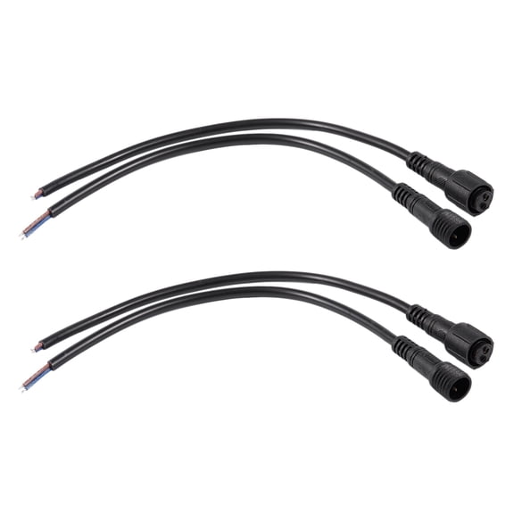 4x Male Female Plug 2 Pin LED Waterproof Connector Cable Black
