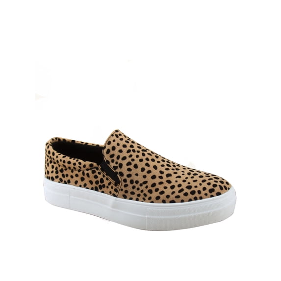 Hike Women's Flat Slip On Double Layer Foam Padded Cushion Sock Fashion Sneakers Shoes ( Leopard, 9 )