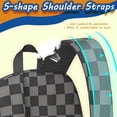 thumbnail image 5 of Gray and Black Checkered Pattern 17" School Backpacks for Teens,Waterproof Oxford Fabric,S-Shape Padded Straps for School,Travel,Hiking,Camping, 5 of 6