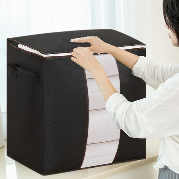 Hovmgk Heavy Duty Extra Large Storage Bags with Reinforced Handles, Double Zipper for Space Saving, Foldable and Reusable Tote Bags for Clothes, Ideal for Travel, Moving & College Dorm