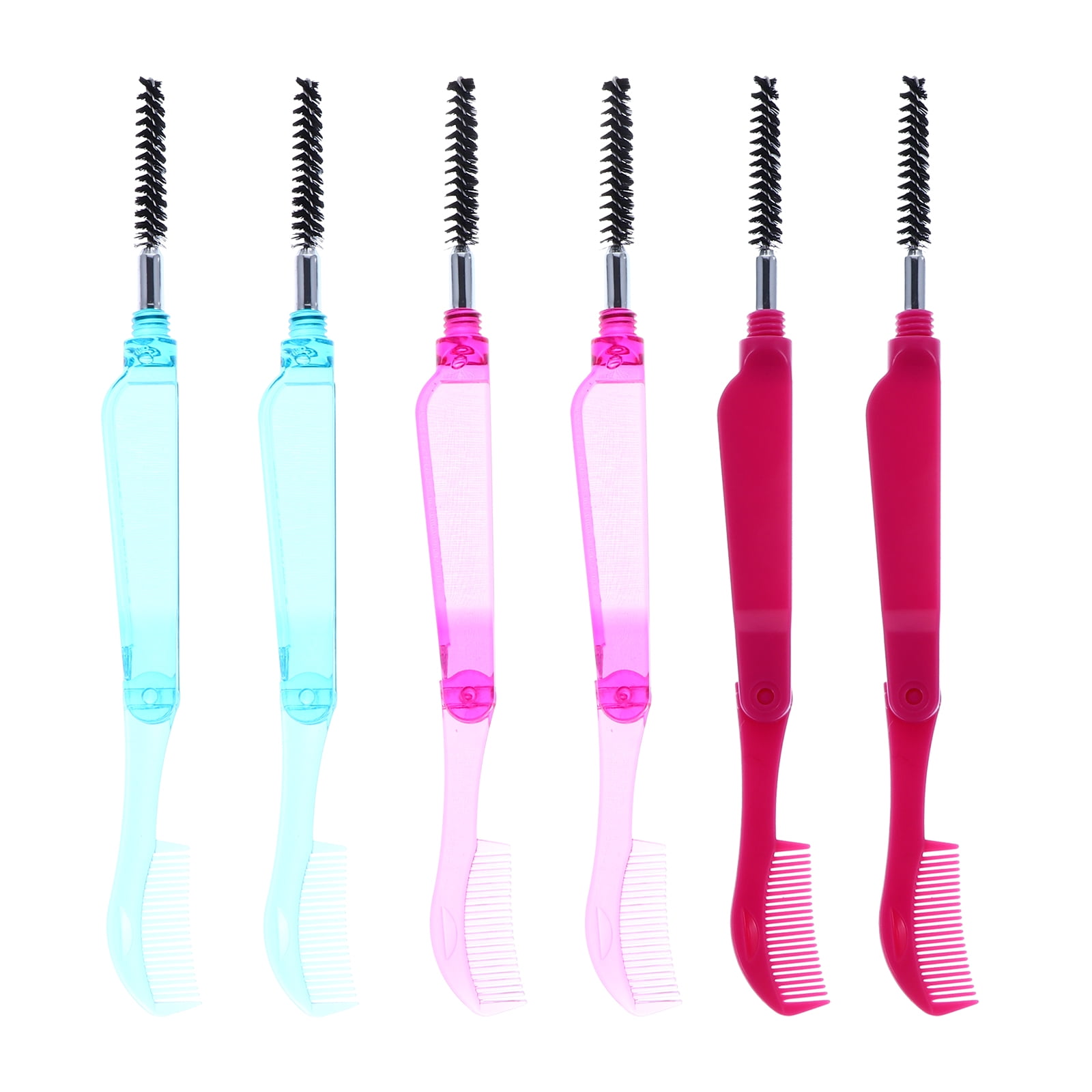 NUOLUX 6pcs Folding Eyelash Combs Eyebrow Combs Eyelash Separator