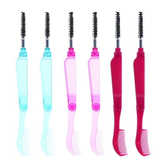 PAMINGONO Makeup Application Eyelash Separator Eyebrow Comb Plastic 6Pcs Assorted Color
