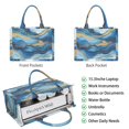 thumbnail image 2 of Large Capacity Tote Bag,Blue White Gold Marble Pattern Handbag Fashion Luxury Tote Bag,15.7"x13"x 5.1" Inches,Laptop Compatible, 2 of 6