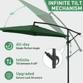 thumbnail image 4 of Ainfox 10ft Cantilever Offset Patio Umbrella with Sandbags Weighted Base and Cross Base - Outdoor Market Umbrella, Easy Tilt Adjustment,Green, 4 of 7