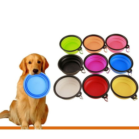 - Silicone Folding Bowl Pet Dog Food Feeding Water Travel Portable Bowl