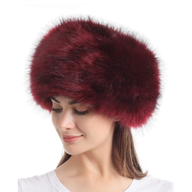 Gorros de pelo esponjosos Sonducket Sombreros Invierno Rojo