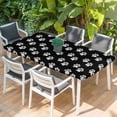 thumbnail image 2 of Pet Paw Printed Table Cloths for 6 Foot Rectangle Tables, Modern Dog Footprints Black Grey Patio Waterproof Elastic Fitted Tablecloths, Washable Rectangular Table Cover for Camping, 2 of 8
