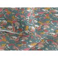 thumbnail image 3 of Ambesonne Skull Print Quilted Bedspread Set 3 Pcs, Summer Season Ice Cream, Twin, Teal Pink Orange, 3 of 4