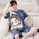thumbnail image 1 of Pijamas nuevos, conjunto de ropa de descanso para hombre, conjunto de ropa de descanso informal sencilla y holgada de manga corta para jóvenes de verano, pijamas para niños de talla grande, 1 of 5