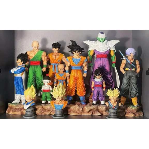9pcs Dragon Ball Z Anime Action Figures Set Gohan, Krillin & Trunks, 11-Inch Collectible Toys