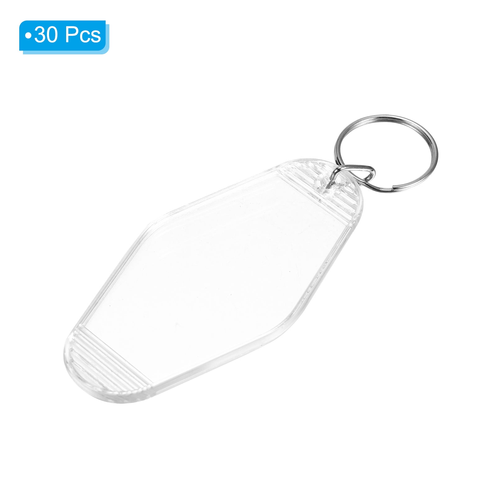 Uxcell Vintage Motel Keychain Blank Hotel Keychain Rhombus Retro Key Tag Transparent, 30 Pack