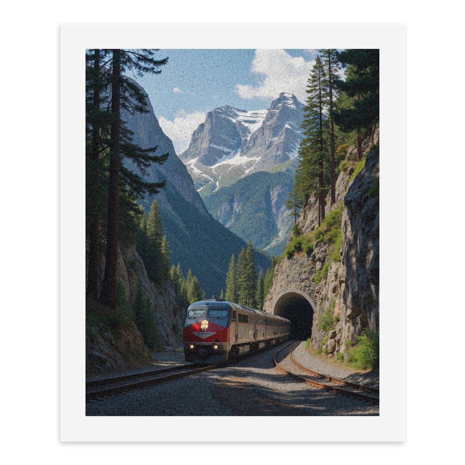 Paint By Numbers Kit for Adults Beginner - DIY Train Mountain Tunnel Scenic View Canvas Painting Kits for Adults, Frameless Paint By Number for Adults for Home Wall Decor 16x20 Inch
