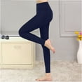 thumbnail image 5 of Cyglowse Fleece Lined Leggings Women Fall Winter Thermal Warm Elastic High Waisted Tummy Control Workout Yoga Pants Blue L, 5 of 5