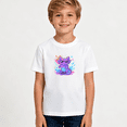 thumbnail image 2 of Boys Graphic T Shirt Cute Axolotl Character Short Sleeve Kids Tees Colorful Animal Style Fun Summer Casual Wear 100% Cotton Soft Child Tops 4-13Y, 2 of 5