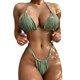 thumbnail image 5 of Traje de baño de dos piezas para mujer, cintura alta, Halter, sólido, Sexy, sin mangas, traje de baño de verano Hugtrwg Para estrenar, 5 of 8