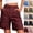 12### Wine, variant on Bermuda Cargo Shorts Women, Elastic High Waist 6 Pockets Shorts 7 Inch Inseam Summer Shorts for Women Casual #Army GreenL
